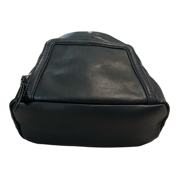 Simply Vera Vera Wang Black Faux Leather Mini Backpack – Textured Trim – Modern - Picture 7 of 11